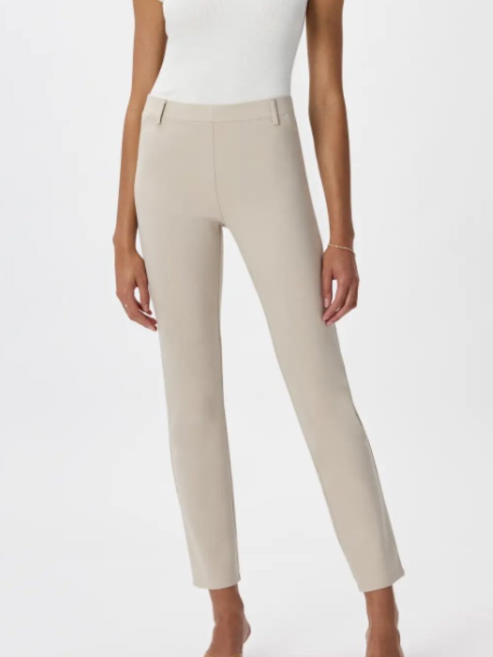 NWT Quince Ultra-Stretch Ponte Straight Leg Pants Ecru Cream Large
